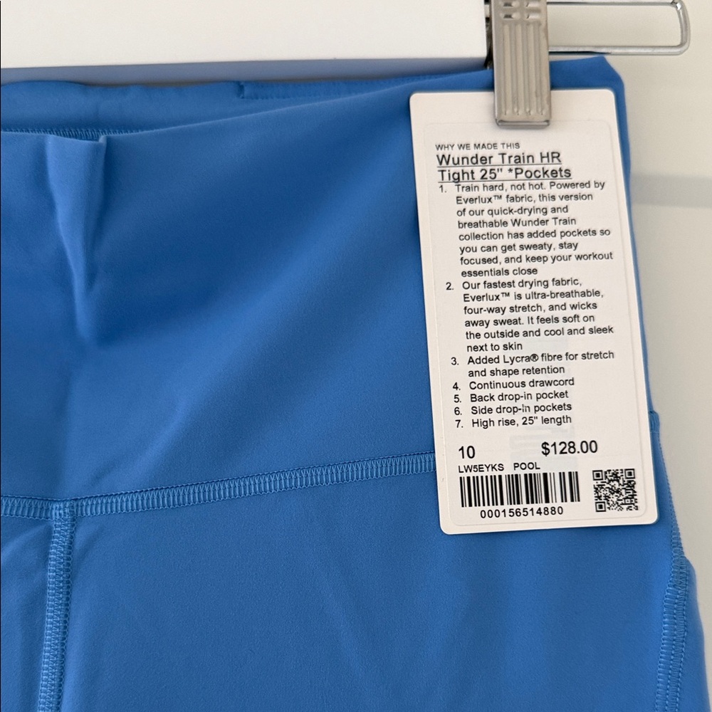 lululemon athletica Wunder Train HR Blue 25” leggings with pockets